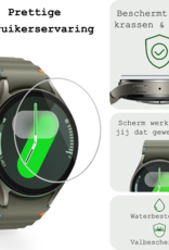 BASEY. Screenprotector Geschikt voor Samsung Watch 7 44 mm Screenprotector Glas Gehard Screen Cover - Screen Protector Geschikt voor Samsung Galaxy Watch 7 (44 mm) Screenprotector Tempered Glass - 2 PACK
