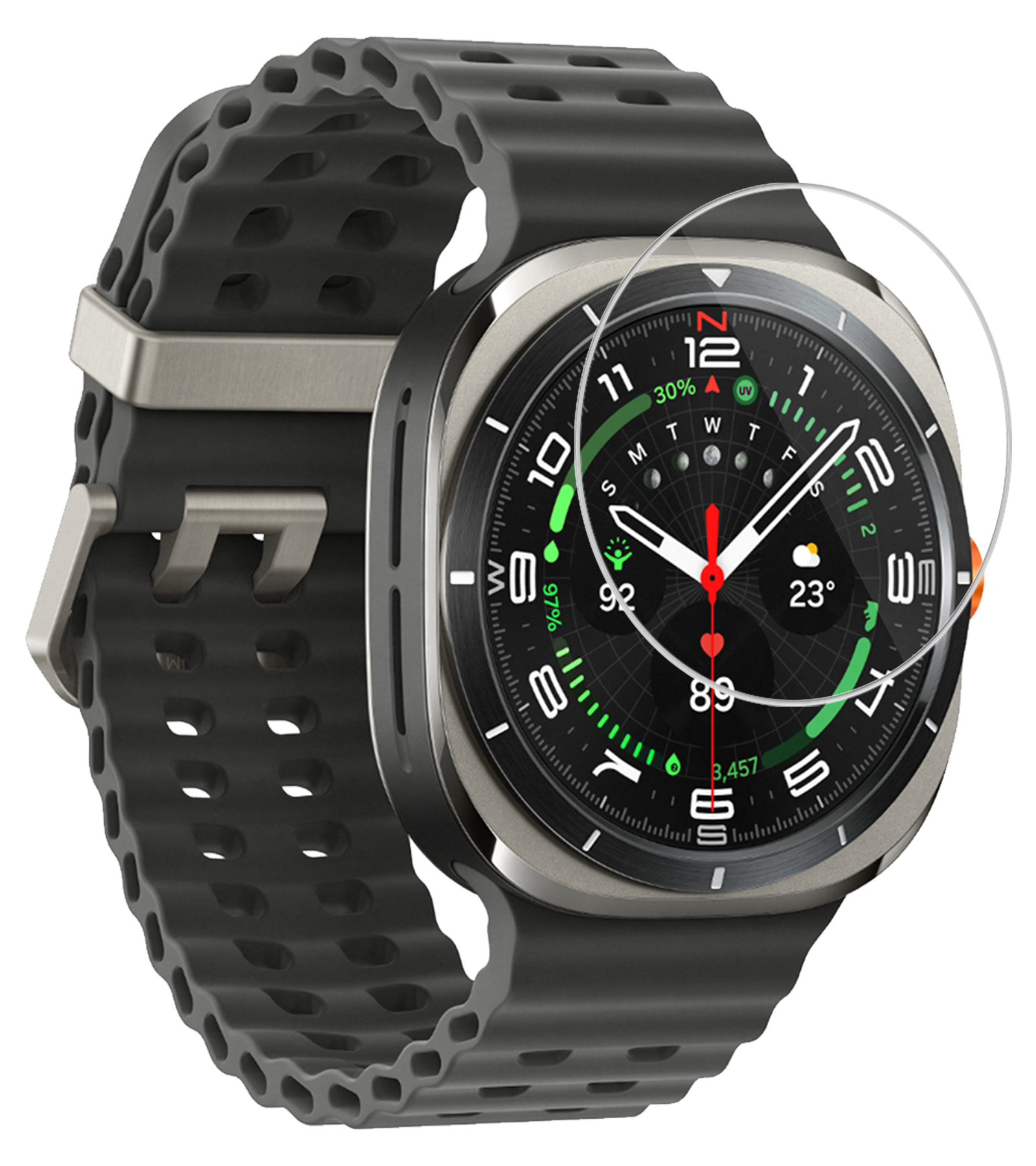 BASEY. Screenprotector Geschikt voor Samsung Watch 7 Ultra 47 mm Screenprotector Glas Gehard Screen Cover - Screen Protector Geschikt voor Samsung Galaxy Watch 7 Ultra (47 mm) Screenprotector Tempered Glass