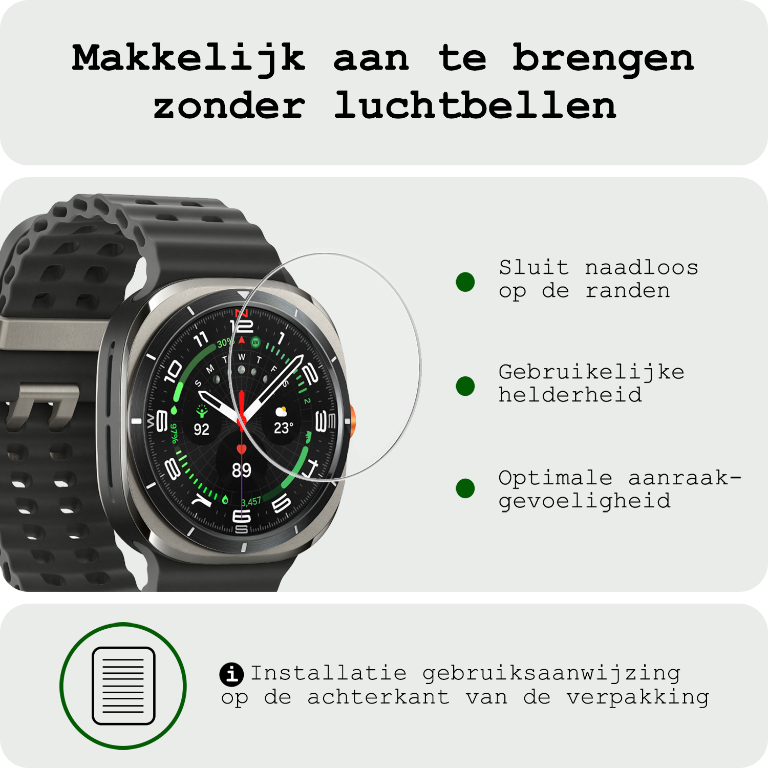 BASEY. Screenprotector Geschikt voor Samsung Watch 7 Ultra 47 mm Screenprotector Glas Gehard Screen Cover - Screen Protector Geschikt voor Samsung Galaxy Watch 7 Ultra (47 mm) Screenprotector Tempered Glass