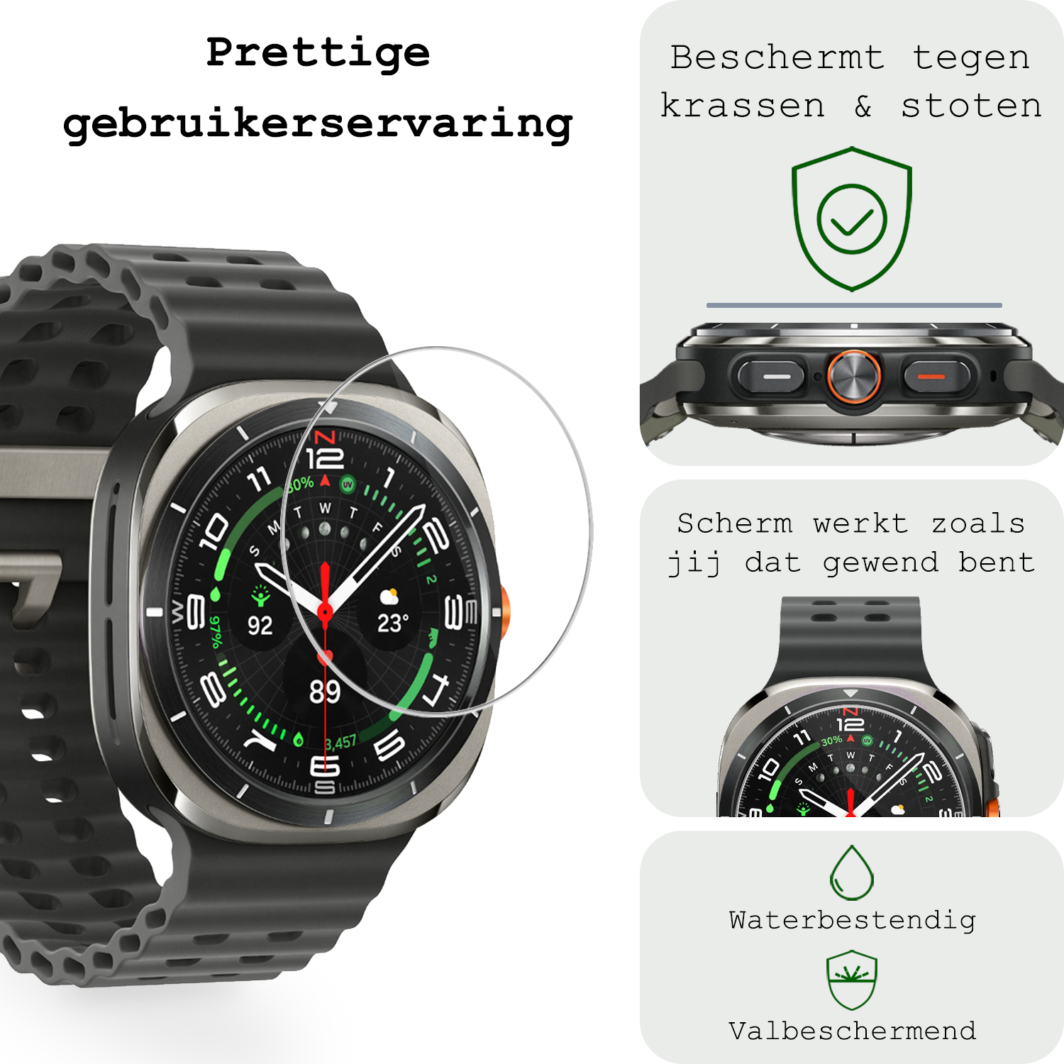 BASEY. Screenprotector Geschikt voor Samsung Watch 7 Ultra 47 mm Screenprotector Glas Gehard Screen Cover - Screen Protector Geschikt voor Samsung Galaxy Watch 7 Ultra (47 mm) Screenprotector Tempered Glass