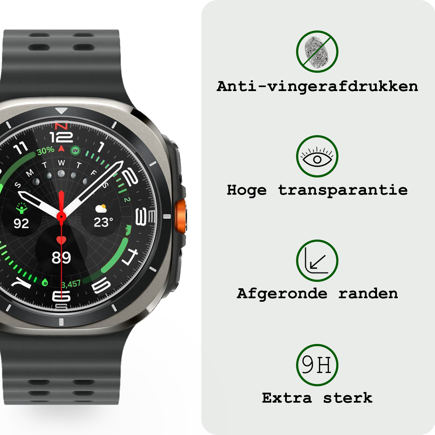 BASEY. Screenprotector Geschikt voor Samsung Watch 7 Ultra 47 mm Screenprotector Glas Gehard Screen Cover - Screen Protector Geschikt voor Samsung Galaxy Watch 7 Ultra (47 mm) Screenprotector Tempered Glass - 2 PACK