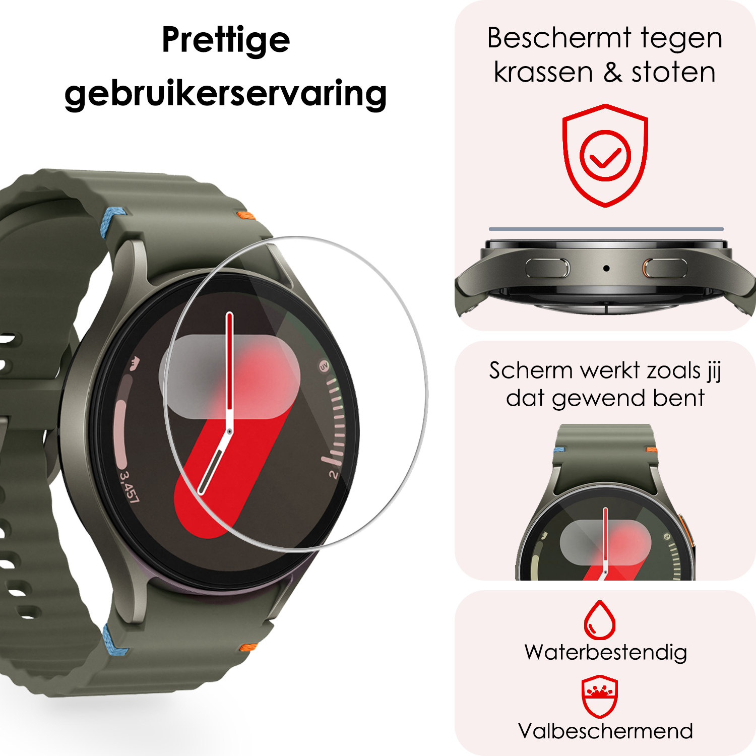 NoXx Screenprotector Geschikt voor Samsung Watch 7 40 mm Screenprotector Glas Gehard Screen Cover - Screen Protector Geschikt voor Samsung Galaxy Watch 7 (40 mm) Screenprotector Tempered Glass