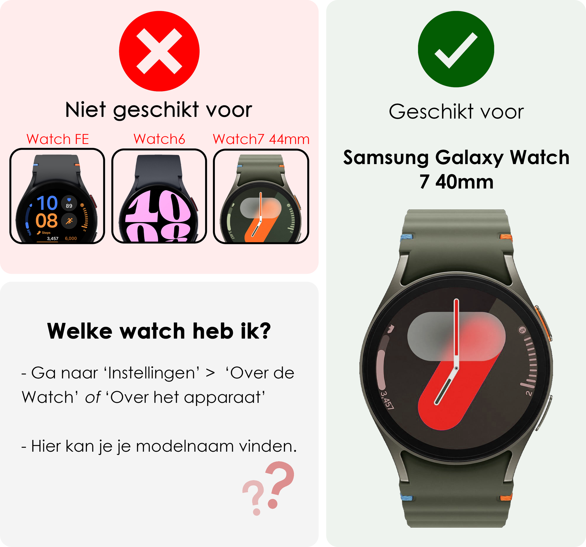 NoXx Screenprotector Geschikt voor Samsung Watch 7 40 mm Screenprotector Glas Gehard Screen Cover - Screen Protector Geschikt voor Samsung Galaxy Watch 7 (40 mm) Screenprotector Tempered Glass