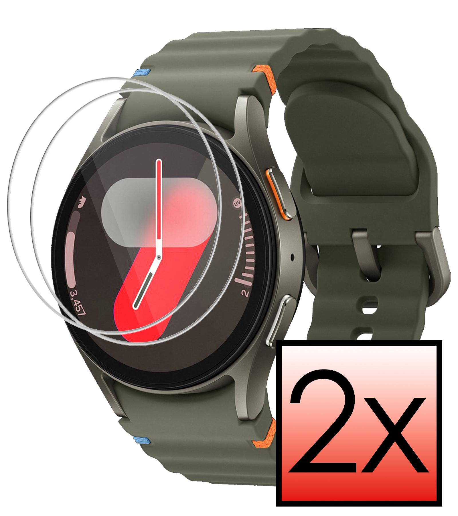 NoXx Screenprotector Geschikt voor Samsung Watch 7 44 mm Screenprotector Glas Gehard Screen Cover - Screen Protector Geschikt voor Samsung Galaxy Watch 7 (44 mm) Screenprotector Tempered Glass - 2 PACK