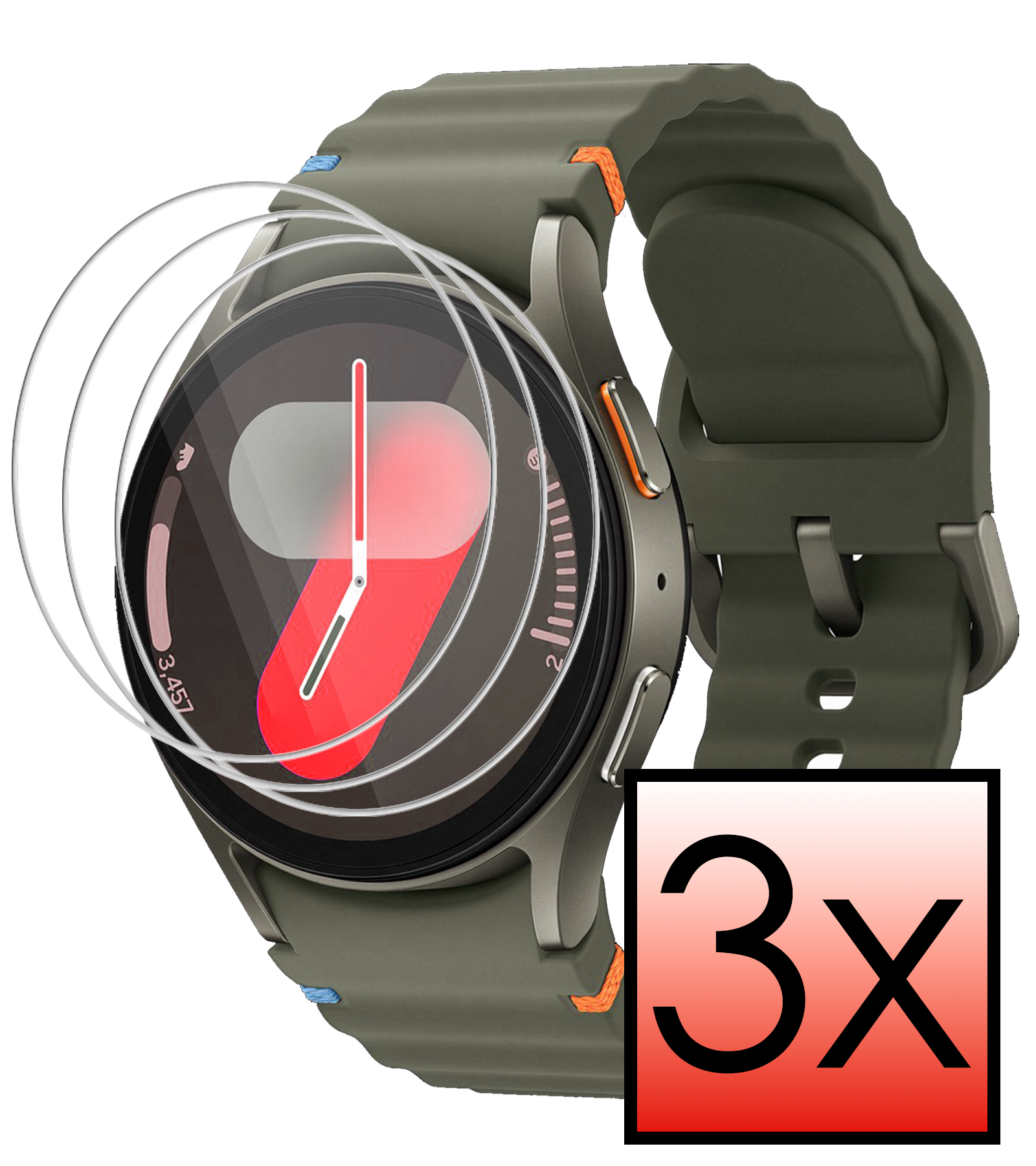 NoXx Screenprotector Geschikt voor Samsung Watch 7 44 mm Screenprotector Glas Gehard Screen Cover - Screen Protector Geschikt voor Samsung Galaxy Watch 7 (44 mm) Screenprotector Tempered Glass - 3 PACK