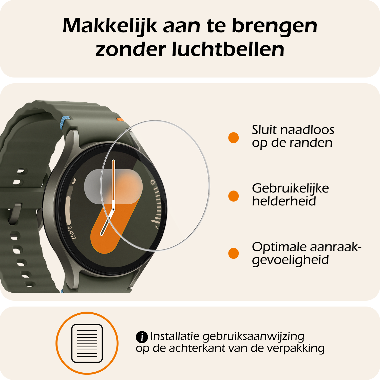 Nomfy Screenprotector Geschikt voor Samsung Watch 7 40 mm Screenprotector Glas Gehard Screen Cover - Screen Protector Geschikt voor Samsung Galaxy Watch 7 (40 mm) Screenprotector Tempered Glass