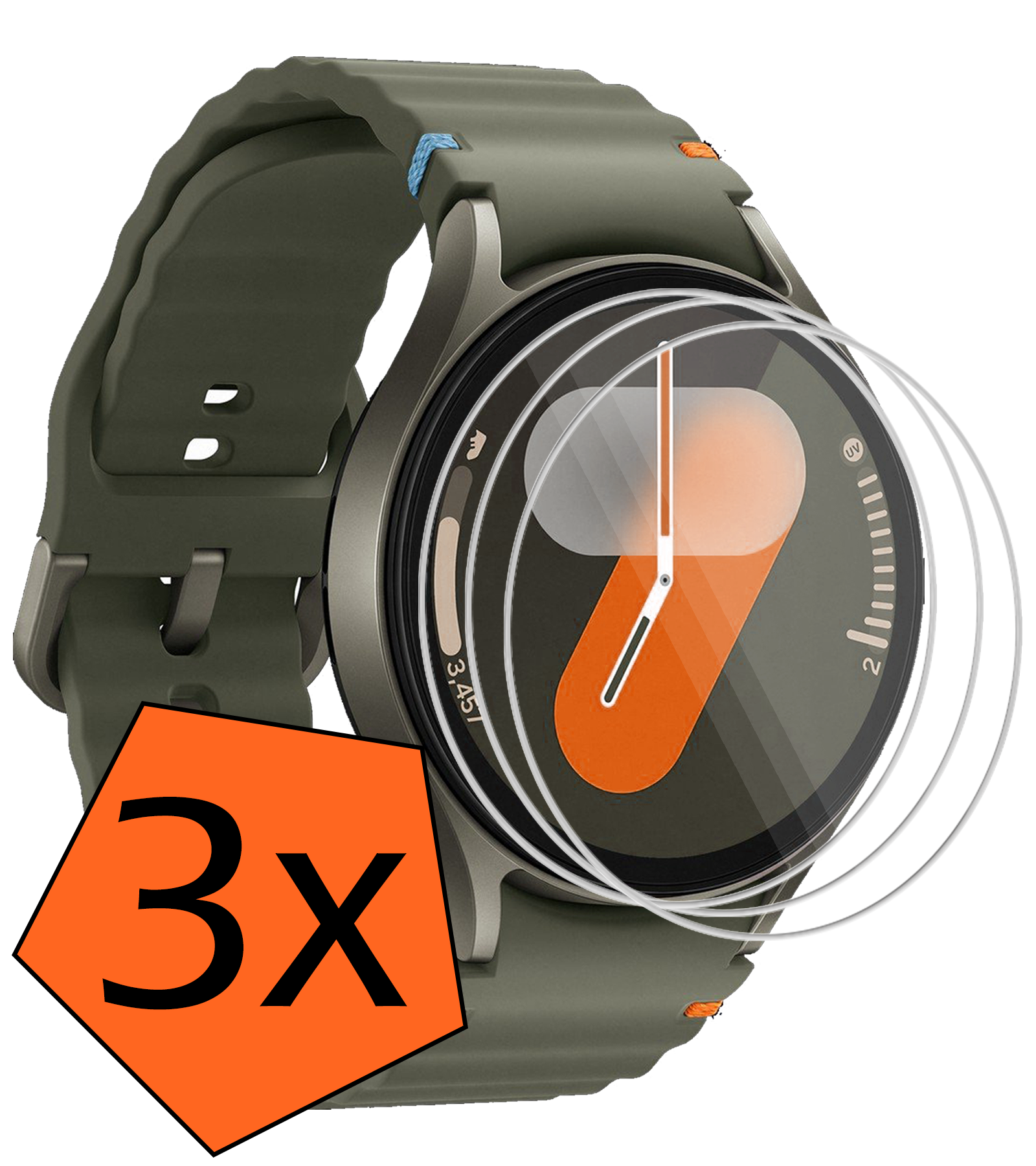 Nomfy Screenprotector Geschikt voor Samsung Watch 7 44 mm Screenprotector Glas Gehard Screen Cover - Screen Protector Geschikt voor Samsung Galaxy Watch 7 (44 mm) Screenprotector Tempered Glass - 3 PACK