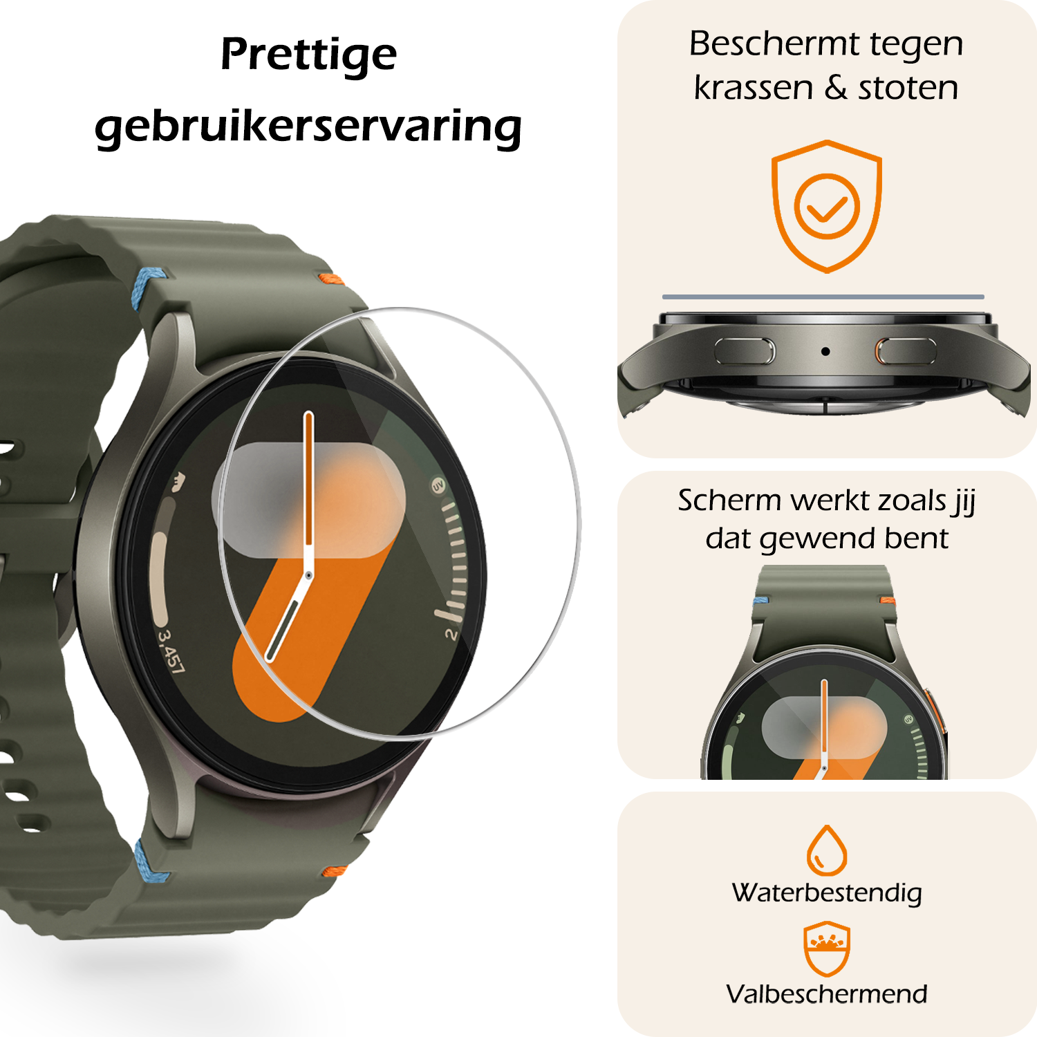 Nomfy Screenprotector Geschikt voor Samsung Watch 7 44 mm Screenprotector Glas Gehard Screen Cover - Screen Protector Geschikt voor Samsung Galaxy Watch 7 (44 mm) Screenprotector Tempered Glass - 3 PACK