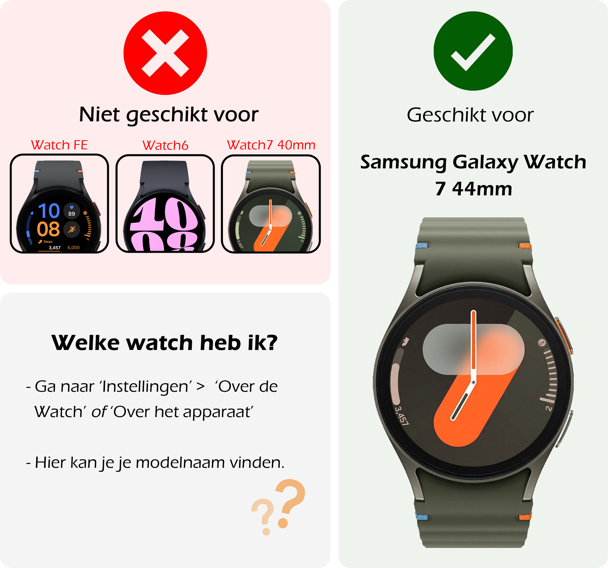 Nomfy Screenprotector Geschikt voor Samsung Watch 7 44 mm Screenprotector Glas Gehard Screen Cover - Screen Protector Geschikt voor Samsung Galaxy Watch 7 (44 mm) Screenprotector Tempered Glass - 3 PACK