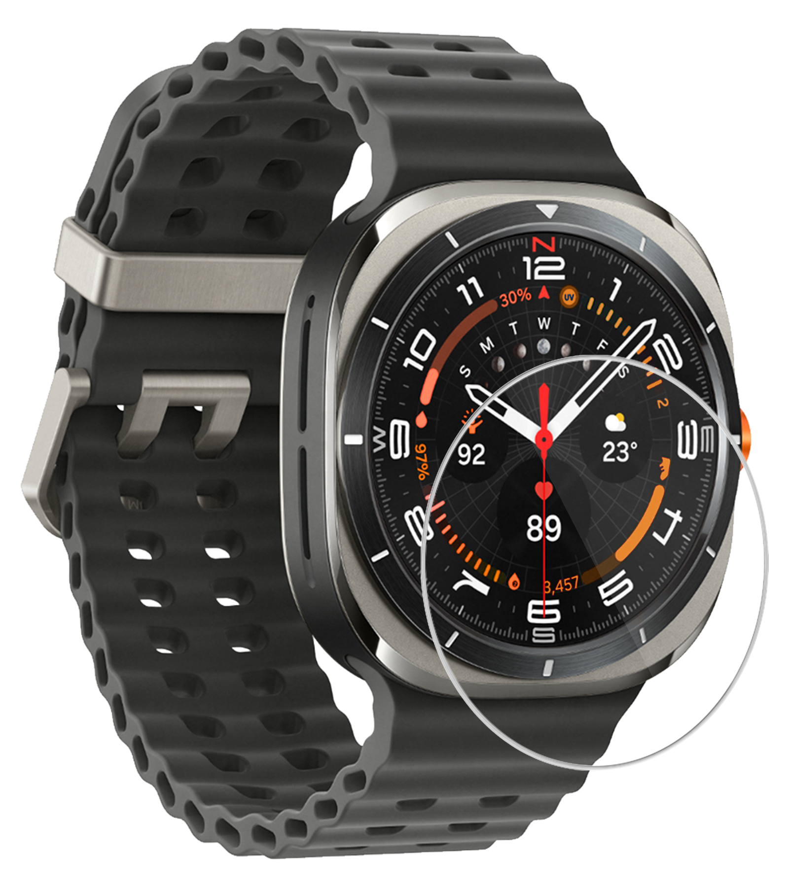 Nomfy Screenprotector Geschikt voor Samsung Watch 7 Ultra 47 mm Screenprotector Glas Gehard Screen Cover - Screen Protector Geschikt voor Samsung Galaxy Watch 7 Ultra (47 mm) Screenprotector Tempered Glass