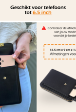 Nomfy Telefoontasje Met portemonnee - Crossbody Tas Dames Kunstlederen Schoudertassen Voor Telefoon - Zwart