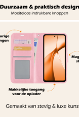 Nomfy Hoesje Geschikt voor OnePlus Nord CE4 Hoesje Book Case Hoes Portemonnee Cover Walletcase Met 2x Screenprotector - Hoes Geschikt voor OnePlus Nord CE4 Hoes Bookcase Hoesje - Lichtroze