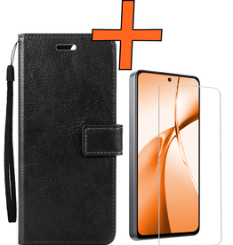 Nomfy Nomfy OnePlus Nord CE4 Hoesje Bookcase Met Screenprotector - Zwart