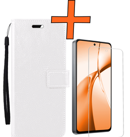 Nomfy Nomfy OnePlus Nord CE4 Hoesje Bookcase Met Screenprotector - Wit