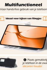 Nomfy Hoesje Geschikt voor OnePlus Nord CE4 Hoesje Book Case Hoes Portemonnee Cover Walletcase Met Screenprotector - Hoes Geschikt voor OnePlus Nord CE4 Hoes Bookcase Hoesje - Wit
