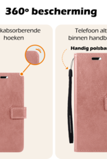 Nomfy Hoesje Geschikt voor OnePlus Nord CE4 Hoesje Book Case Hoes Portemonnee Cover Walletcase Met Screenprotector - Hoes Geschikt voor OnePlus Nord CE4 Hoes Bookcase Hoesje - Rosé goud