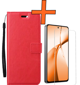 Nomfy Nomfy OnePlus Nord CE4 Hoesje Bookcase Met Screenprotector - Rood