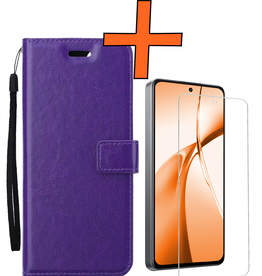 Nomfy Nomfy OnePlus Nord CE4 Hoesje Bookcase Met Screenprotector - Paars