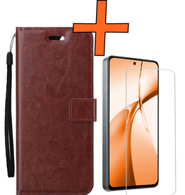 Nomfy Nomfy OnePlus Nord CE4 Hoesje Bookcase Met Screenprotector - Bruin