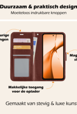 Nomfy Hoesje Geschikt voor OnePlus Nord CE4 Hoesje Book Case Hoes Portemonnee Cover Walletcase Met Screenprotector - Hoes Geschikt voor OnePlus Nord CE4 Hoes Bookcase Hoesje - Bruin