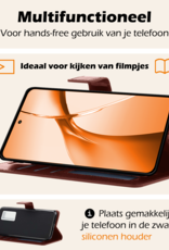 Nomfy Hoesje Geschikt voor OnePlus Nord CE4 Hoesje Book Case Hoes Portemonnee Cover Walletcase - Hoes Geschikt voor OnePlus Nord CE4 Hoes Bookcase Hoesje - Bruin