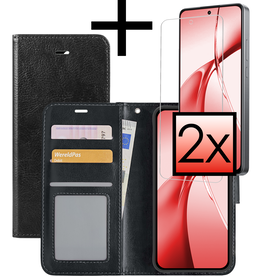 NoXx NoXx OnePlus Nord CE4 Hoesje Bookcase Met 2x Screenprotector - Zwart