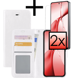 NoXx NoXx OnePlus Nord CE4 Hoesje Bookcase Met 2x Screenprotector - Wit