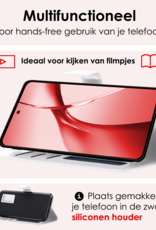 NoXx Hoesje Geschikt voor OnePlus Nord CE4 Hoesje Book Case Hoes Portemonnee Cover Walletcase Met 2x Screenprotector - Hoes Geschikt voor OnePlus Nord CE4 Hoes Bookcase Hoesje - Wit