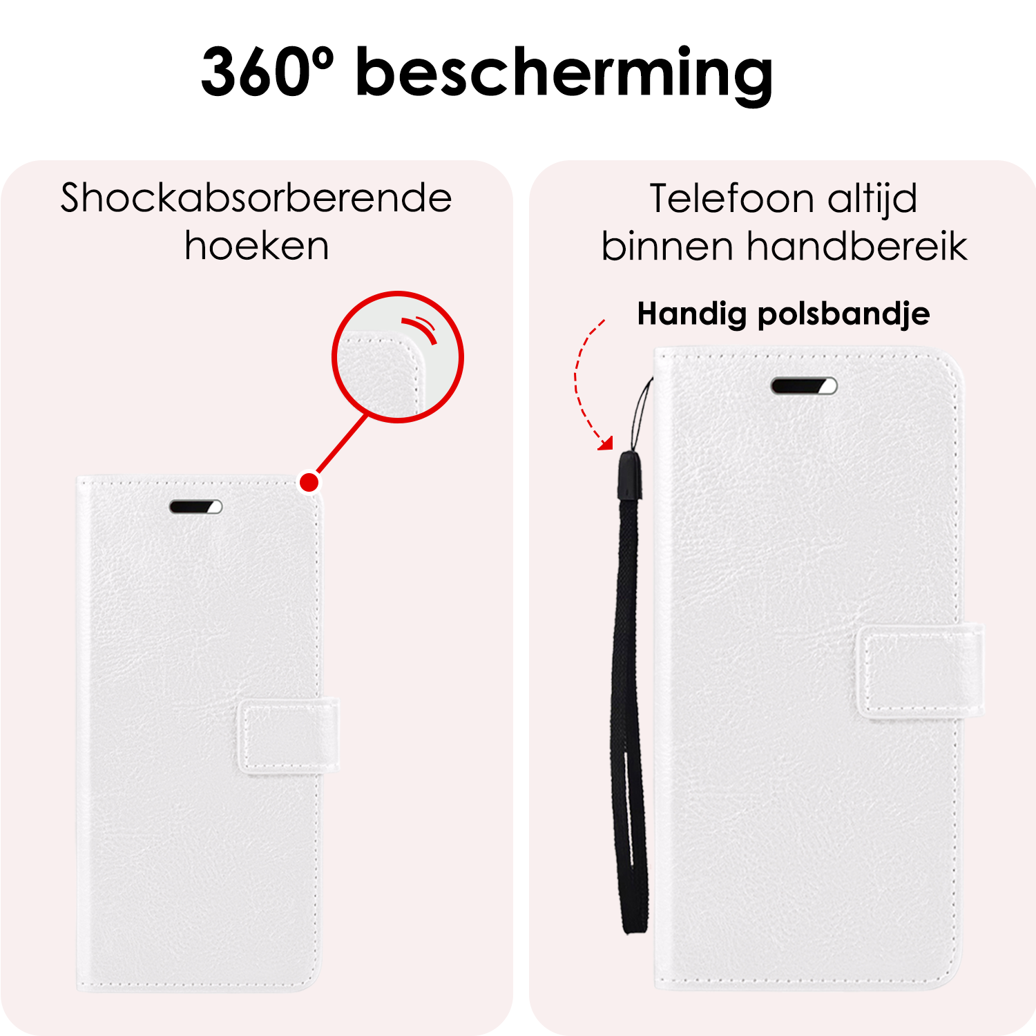 NoXx Hoesje Geschikt voor OnePlus Nord CE4 Hoesje Book Case Hoes Portemonnee Cover Walletcase Met 2x Screenprotector - Hoes Geschikt voor OnePlus Nord CE4 Hoes Bookcase Hoesje - Wit