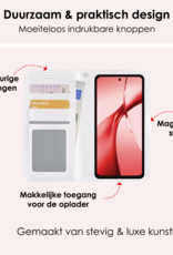 NoXx Hoesje Geschikt voor OnePlus Nord CE4 Hoesje Book Case Hoes Portemonnee Cover Walletcase Met 2x Screenprotector - Hoes Geschikt voor OnePlus Nord CE4 Hoes Bookcase Hoesje - Wit