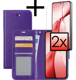 NoXx NoXx OnePlus Nord CE4 Hoesje Bookcase Met 2x Screenprotector - Paars