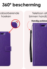 NoXx Hoesje Geschikt voor OnePlus Nord CE4 Hoesje Book Case Hoes Portemonnee Cover Walletcase Met 2x Screenprotector - Hoes Geschikt voor OnePlus Nord CE4 Hoes Bookcase Hoesje - Paars