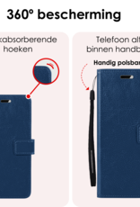 NoXx Hoesje Geschikt voor OnePlus Nord CE4 Hoesje Book Case Hoes Portemonnee Cover Walletcase Met 2x Screenprotector - Hoes Geschikt voor OnePlus Nord CE4 Hoes Bookcase Hoesje - Donkerblauw