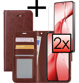 NoXx NoXx OnePlus Nord CE4 Hoesje Bookcase Met 2x Screenprotector - Bruin