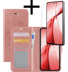 NoXx NoXx OnePlus Nord CE4 Hoesje Bookcase Met Screenprotector - Rose Goud