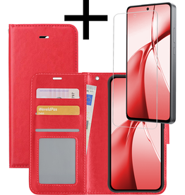NoXx NoXx OnePlus Nord CE4 Hoesje Bookcase Met Screenprotector - Rood