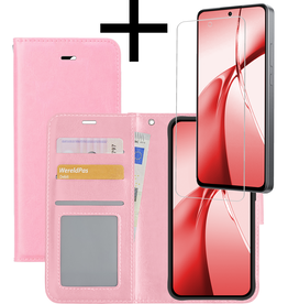 NoXx NoXx OnePlus Nord CE4 Hoesje Bookcase Met Screenprotector - Lichtroze