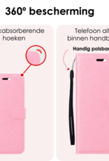 NoXx Hoesje Geschikt voor OnePlus Nord CE4 Hoesje Book Case Hoes Portemonnee Cover Walletcase Met Screenprotector - Hoes Geschikt voor OnePlus Nord CE4 Hoes Bookcase Hoesje - Lichtroze