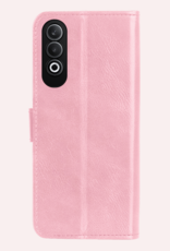NoXx Hoesje Geschikt voor OnePlus Nord CE4 Hoesje Book Case Hoes Portemonnee Cover Walletcase Met Screenprotector - Hoes Geschikt voor OnePlus Nord CE4 Hoes Bookcase Hoesje - Lichtroze