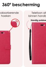 NoXx Hoesje Geschikt voor OnePlus Nord CE4 Hoesje Book Case Hoes Portemonnee Cover Walletcase Met Screenprotector - Hoes Geschikt voor OnePlus Nord CE4 Hoes Bookcase Hoesje - Donkerroze