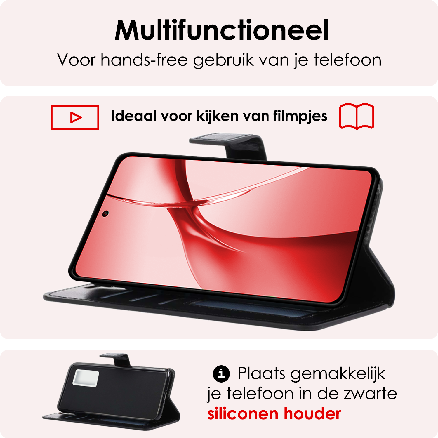 NoXx Hoesje Geschikt voor OnePlus Nord CE4 Hoesje Book Case Hoes Portemonnee Cover Walletcase - Hoes Geschikt voor OnePlus Nord CE4 Hoes Bookcase Hoesje - Zwart