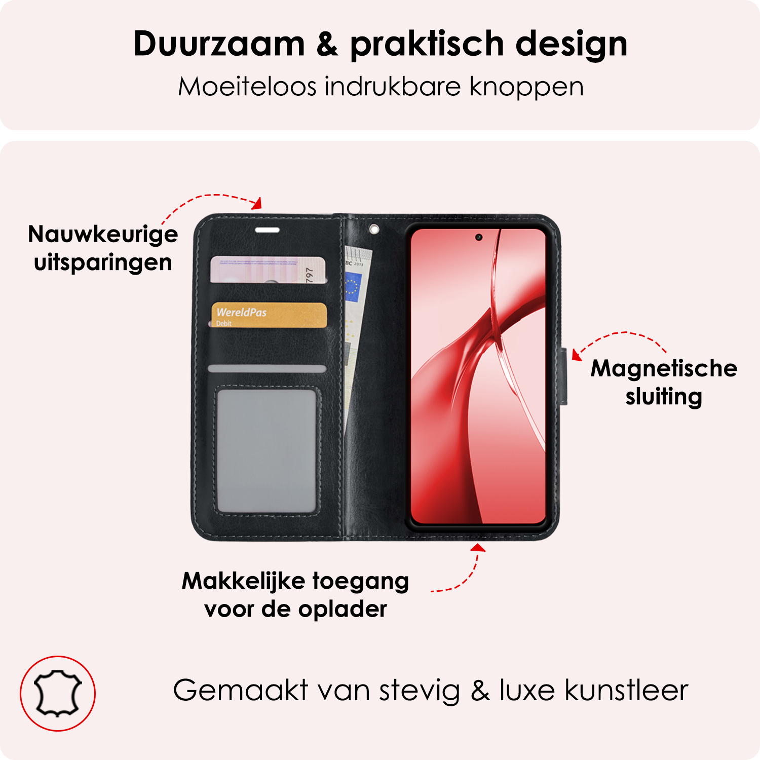 NoXx Hoesje Geschikt voor OnePlus Nord CE4 Hoesje Book Case Hoes Portemonnee Cover Walletcase - Hoes Geschikt voor OnePlus Nord CE4 Hoes Bookcase Hoesje - Zwart