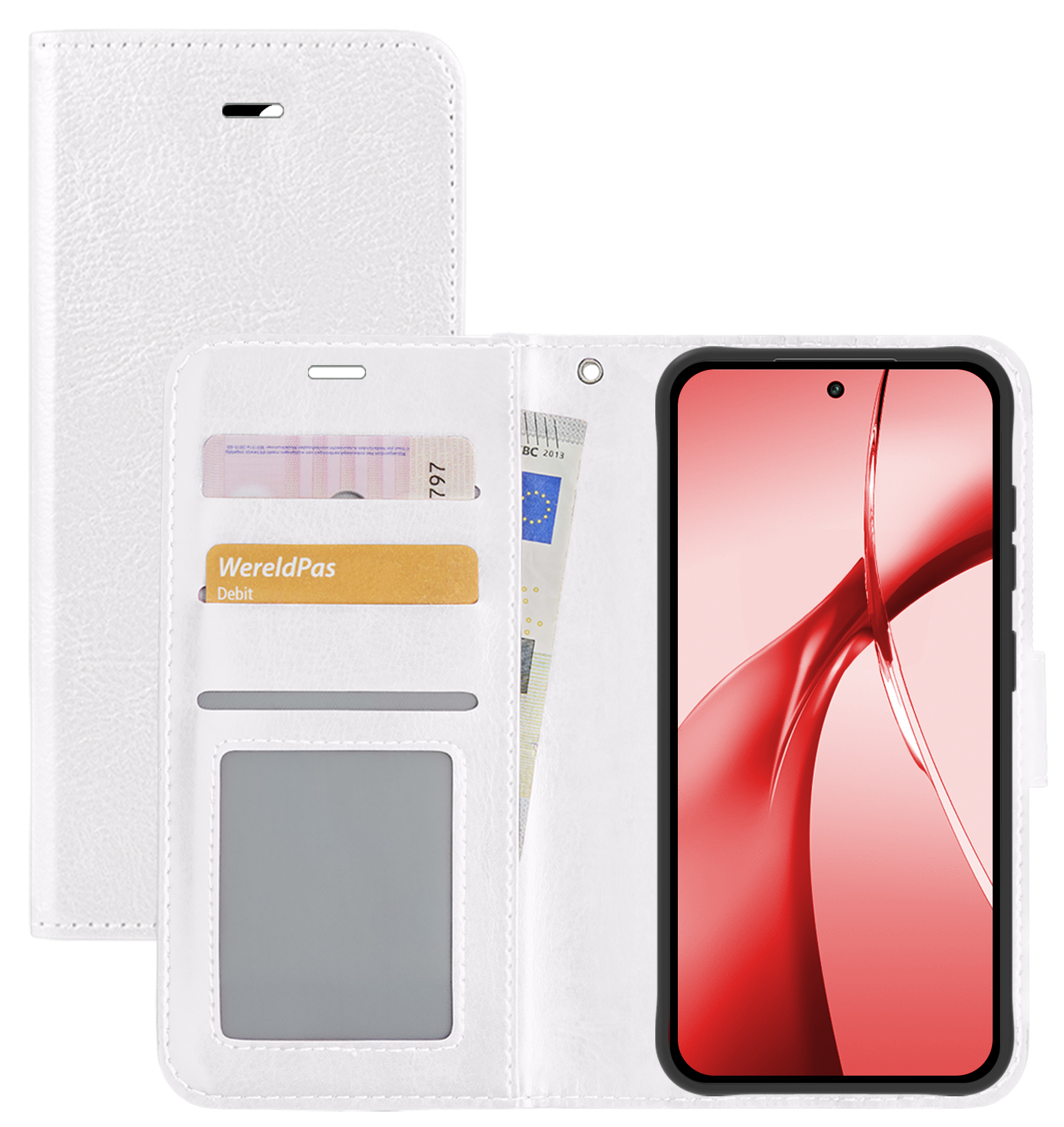 NoXx Hoesje Geschikt voor OnePlus Nord CE4 Hoesje Book Case Hoes Portemonnee Cover Walletcase - Hoes Geschikt voor OnePlus Nord CE4 Hoes Bookcase Hoesje - Wit