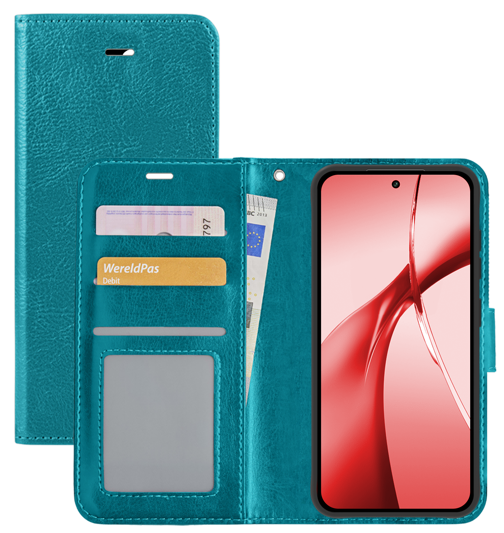 NoXx Hoesje Geschikt voor OnePlus Nord CE4 Hoesje Book Case Hoes Portemonnee Cover Walletcase - Hoes Geschikt voor OnePlus Nord CE4 Hoes Bookcase Hoesje - Turquoise