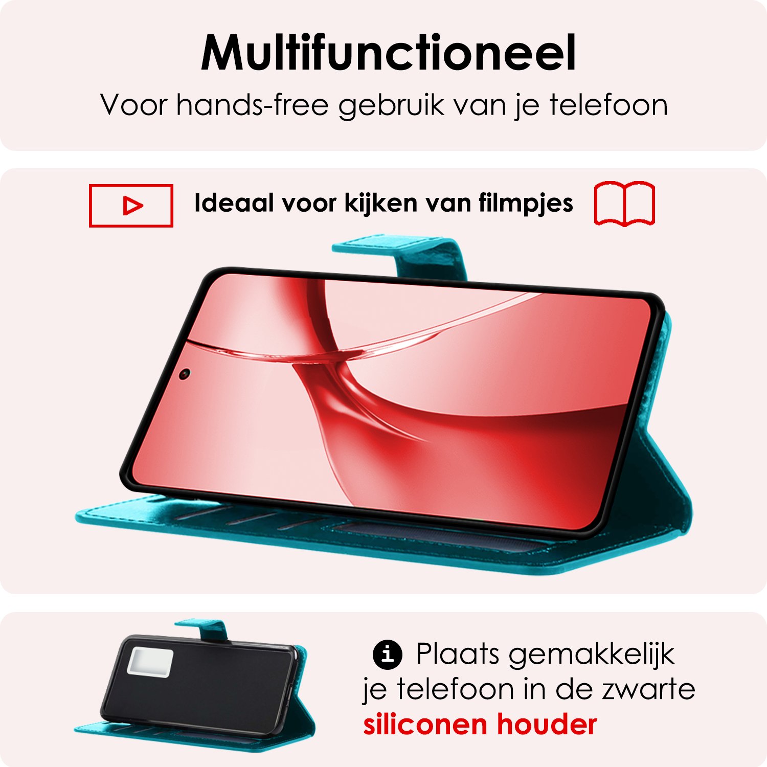 NoXx Hoesje Geschikt voor OnePlus Nord CE4 Hoesje Book Case Hoes Portemonnee Cover Walletcase - Hoes Geschikt voor OnePlus Nord CE4 Hoes Bookcase Hoesje - Turquoise