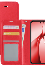 NoXx Hoesje Geschikt voor OnePlus Nord CE4 Hoesje Book Case Hoes Portemonnee Cover Walletcase - Hoes Geschikt voor OnePlus Nord CE4 Hoes Bookcase Hoesje - Rood