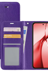 NoXx Hoesje Geschikt voor OnePlus Nord CE4 Hoesje Book Case Hoes Portemonnee Cover Walletcase - Hoes Geschikt voor OnePlus Nord CE4 Hoes Bookcase Hoesje - Paars