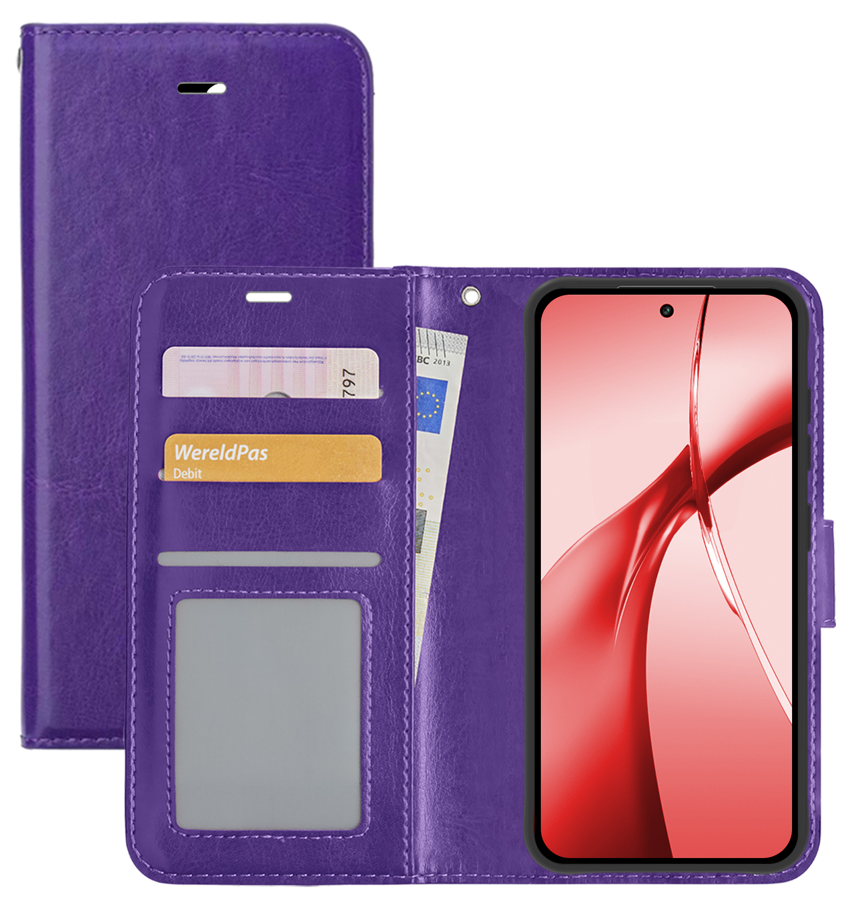 NoXx Hoesje Geschikt voor OnePlus Nord CE4 Hoesje Book Case Hoes Portemonnee Cover Walletcase - Hoes Geschikt voor OnePlus Nord CE4 Hoes Bookcase Hoesje - Paars