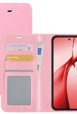 NoXx Hoesje Geschikt voor OnePlus Nord CE4 Hoesje Book Case Hoes Portemonnee Cover Walletcase - Hoes Geschikt voor OnePlus Nord CE4 Hoes Bookcase Hoesje - Lichtroze