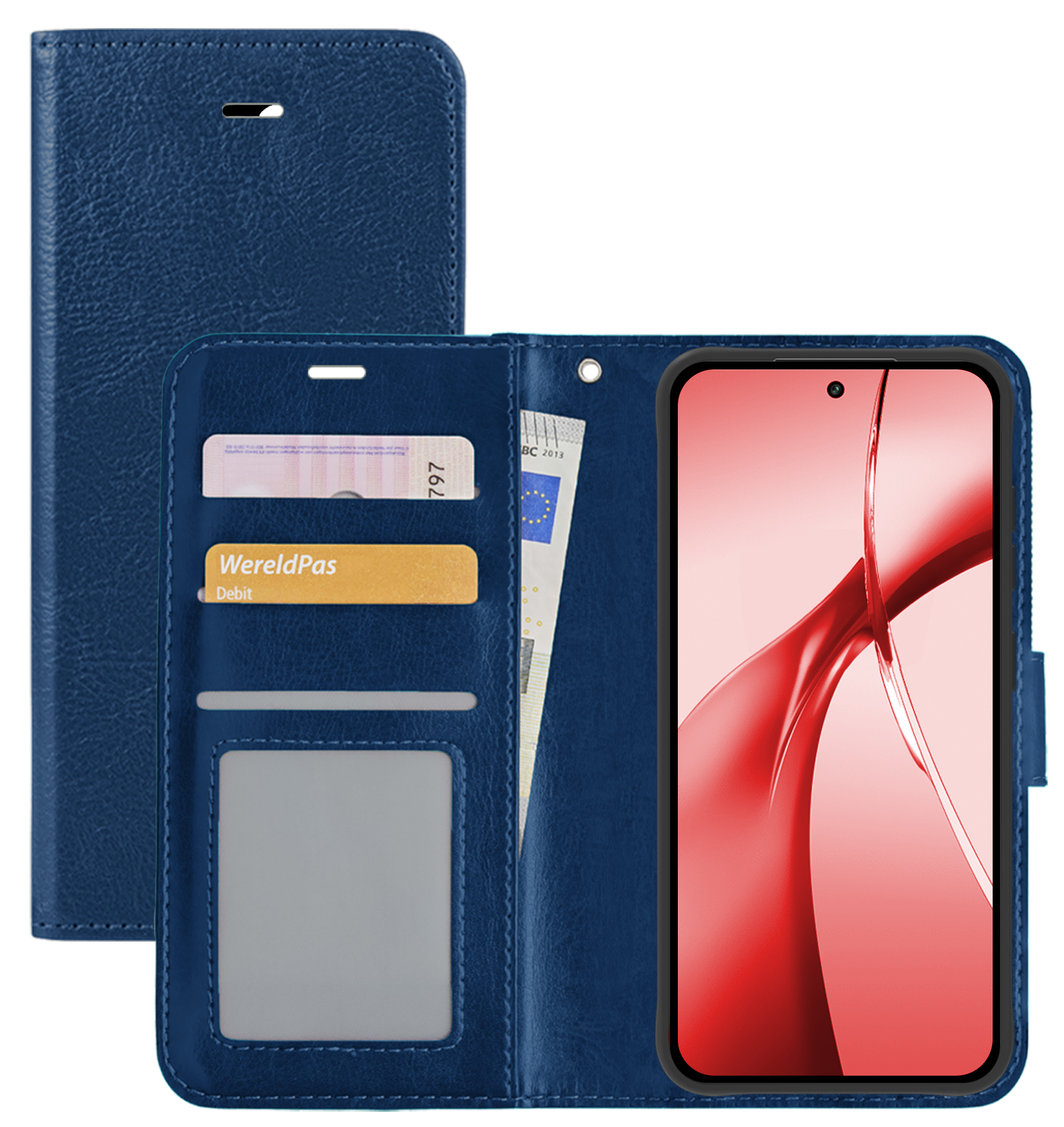 NoXx Hoesje Geschikt voor OnePlus Nord CE4 Hoesje Book Case Hoes Portemonnee Cover Walletcase - Hoes Geschikt voor OnePlus Nord CE4 Hoes Bookcase Hoesje - Donkerblauw